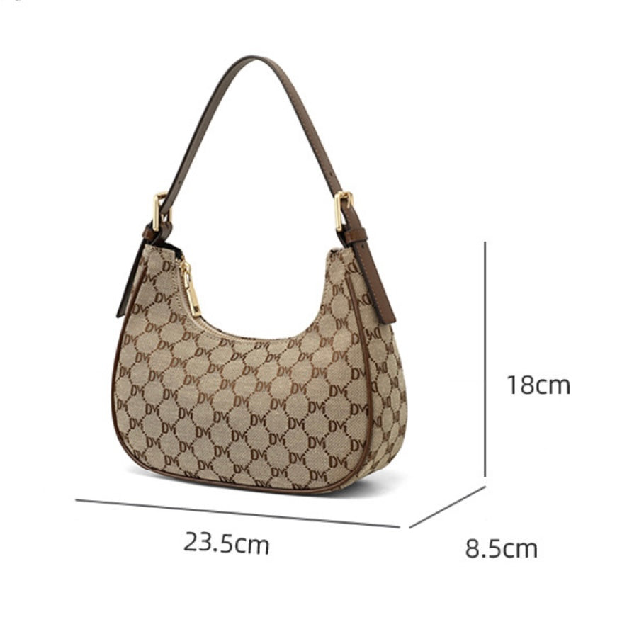 Classic Monogram Canvas Luxury Crescent Armpit Bag