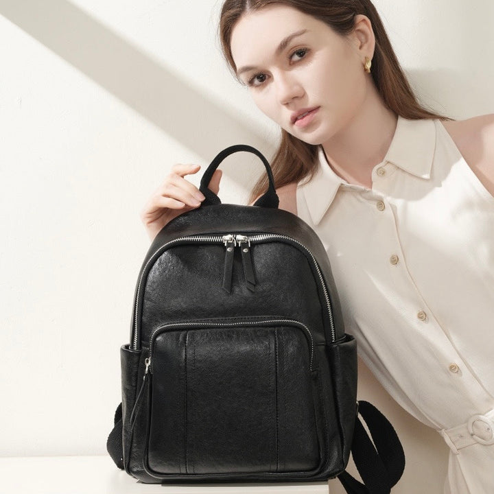 Stylish Large Capacity Soft Leather Multifunctional Women's Genuine Leather Backpack