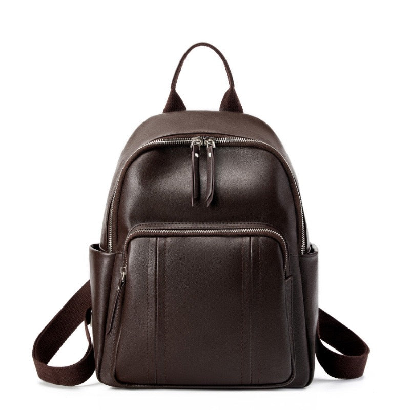 Stylish Large Capacity Soft Leather Multifunctional Women's Genuine Leather Backpack