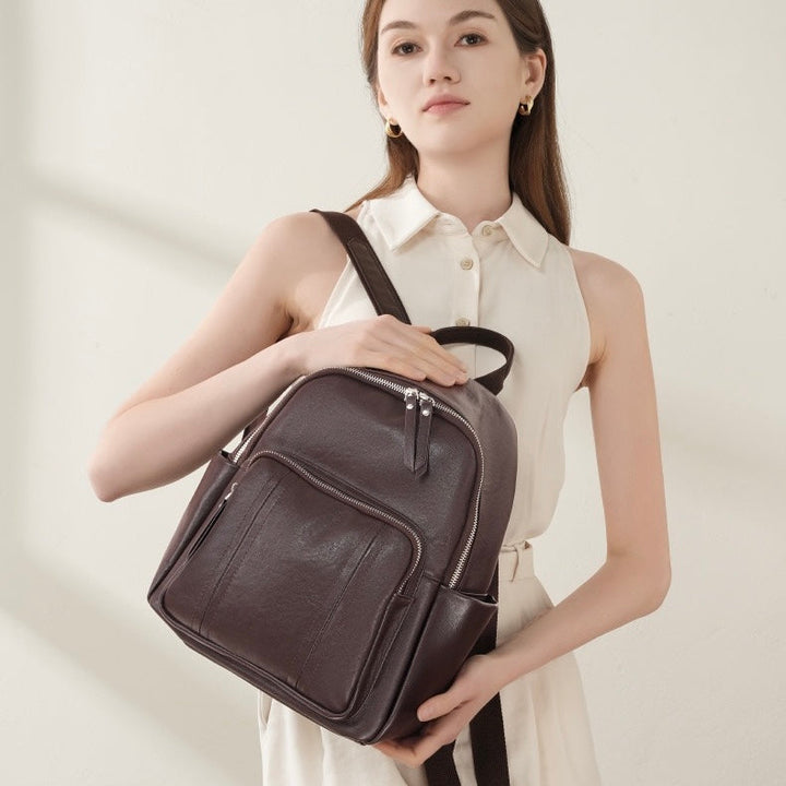Stylish Large Capacity Soft Leather Multifunctional Women's Genuine Leather Backpack