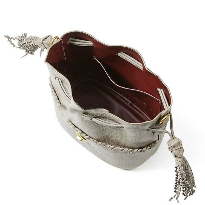 Women's Genuine Leather New Bucket Fringe Handbag Crossbody Bag