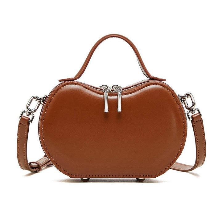 Women's Genuine Leather Unique Apple-Shaped Handbag