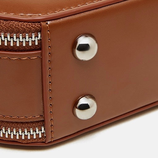 Women's Genuine Leather Unique Apple-Shaped Handbag