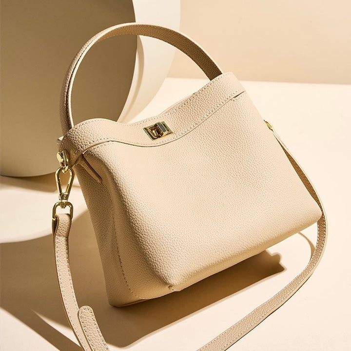 Women’s Genuine Leather Minimalist Bucket Bag