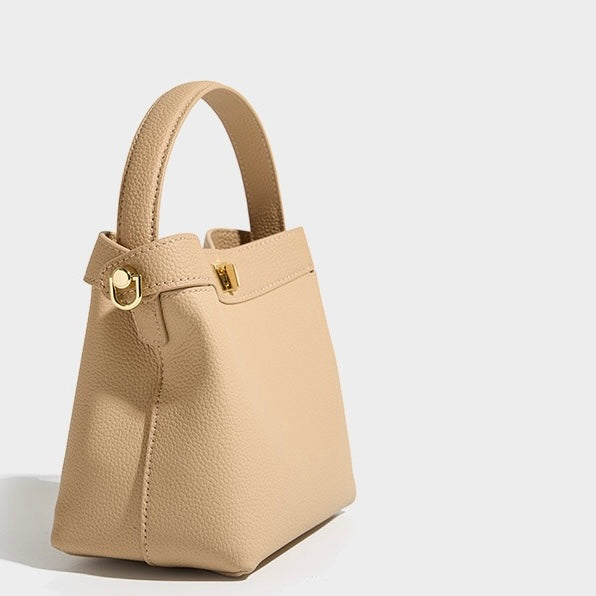 Women’s Genuine Leather Minimalist Bucket Bag