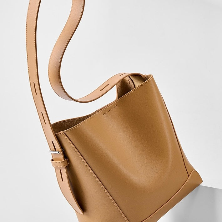 Women’s Genuine Leather Crossbody & Shoulder Oversized Bucket Bag