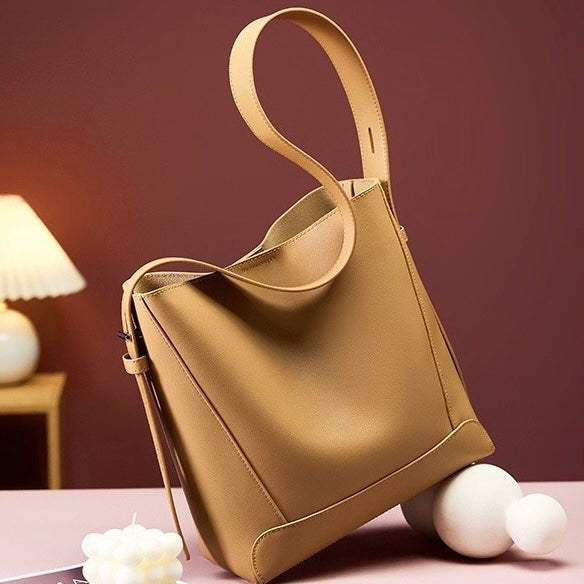 Women’s Genuine Leather Crossbody & Shoulder Oversized Bucket Bag