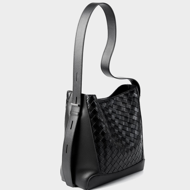 Women's Cowhide Handwoven Large Capacity Crossbody and Shoulder Bag