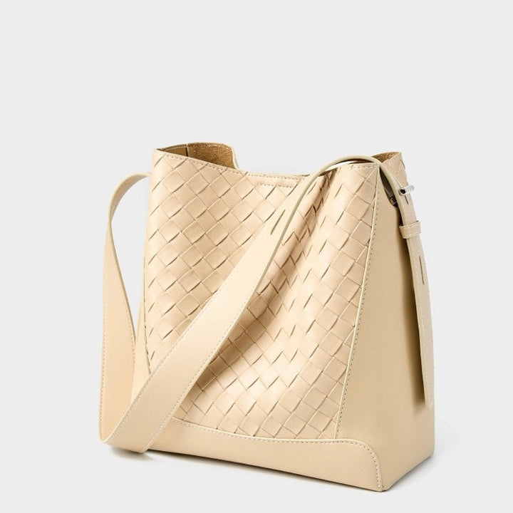 Women's Cowhide Handwoven Large Capacity Crossbody and Shoulder Bag