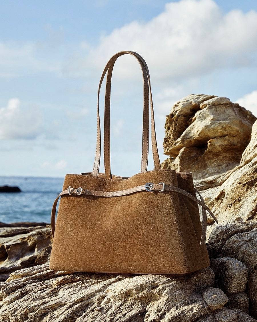 Retro Suede Large Capacity Genuine Leather Shoulder Bag