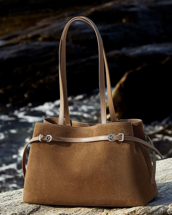 Retro Suede Large Capacity Genuine Leather Shoulder Bag