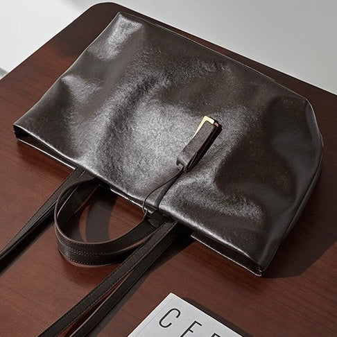 Women's Genuine Leather Vintage Soft Large-Capacity Crossbody Tote Bag