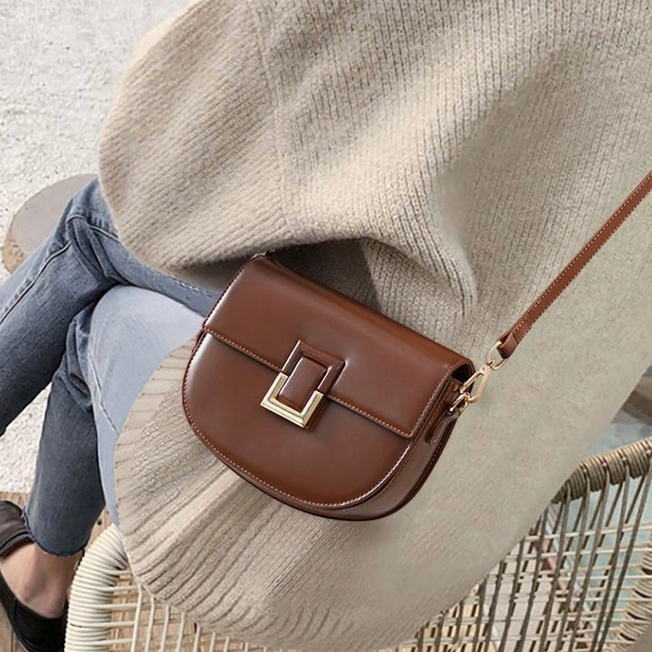 Women’s Genuine Leather Chic Saddle Crossbody Bag