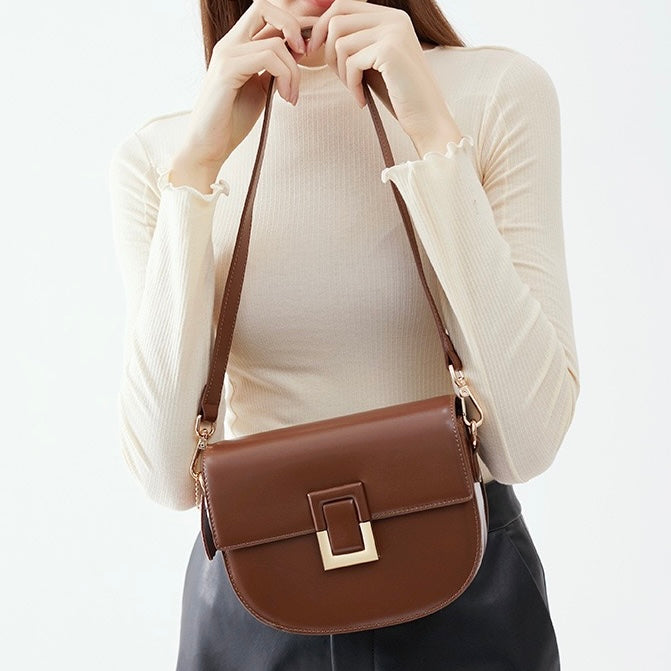 Women’s Genuine Leather Chic Saddle Crossbody Bag