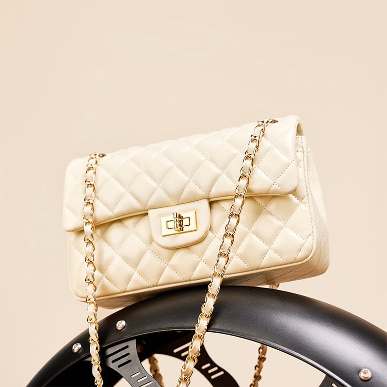 Inspired Quilted Women's Genuine Leather Shoulder Crossbody Bag