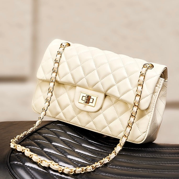 Inspired Quilted Women's Genuine Leather Shoulder Crossbody Bag