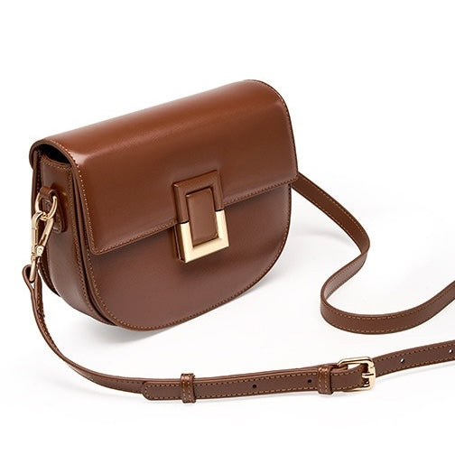 Women’s Genuine Leather Chic Saddle Crossbody Bag