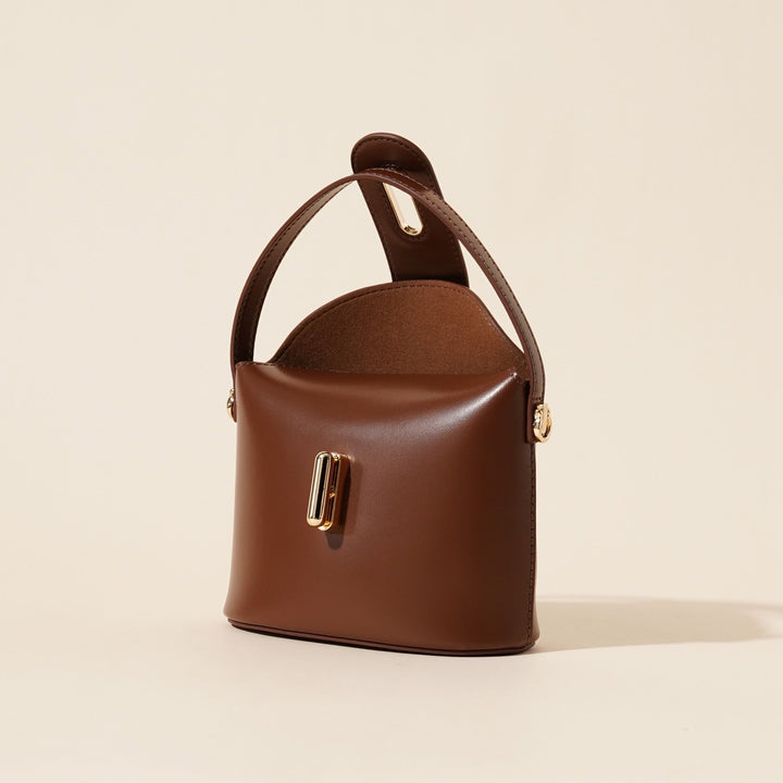 Women’s Genuine Leather Vintage Lock Top Handle Bag