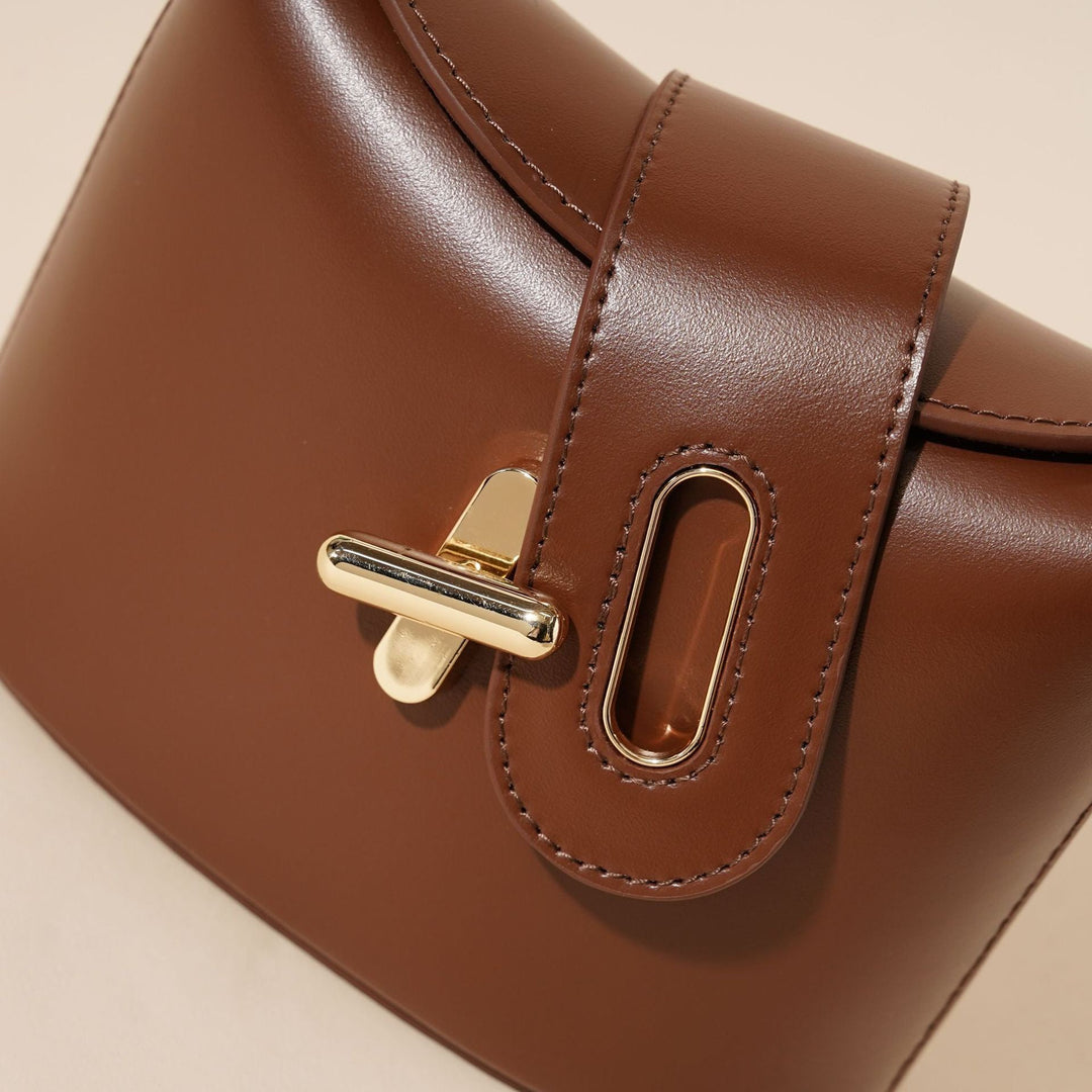 Women’s Genuine Leather Vintage Lock Top Handle Bag