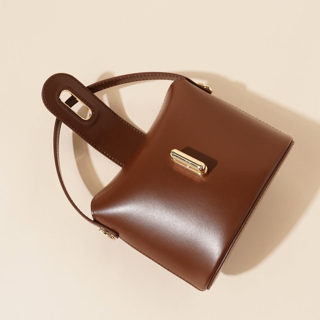 Women’s Genuine Leather Vintage Lock Top Handle Bag