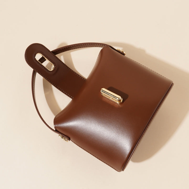 Women’s Genuine Leather Vintage Lock Top Handle Bag