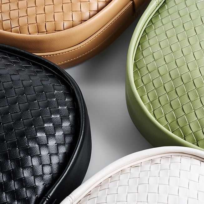 Exquisite Handwoven Women's Cowhide Crescent Moon Crossbody Bag