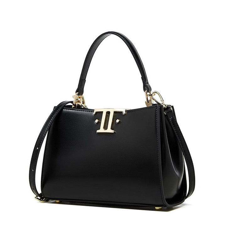 Women’s Genuine Leather Mini Commuter Tote – Dual Clasp Edition