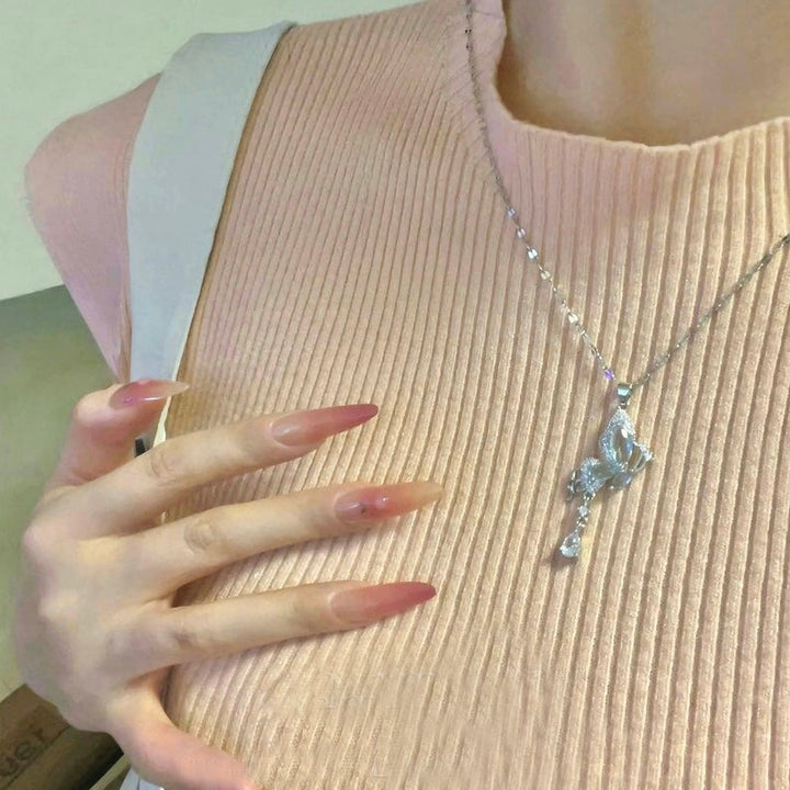 Ethereal Wings Blue Butterfly Necklace