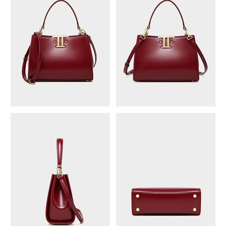 Women’s Genuine Leather Mini Commuter Tote – Dual Clasp Edition