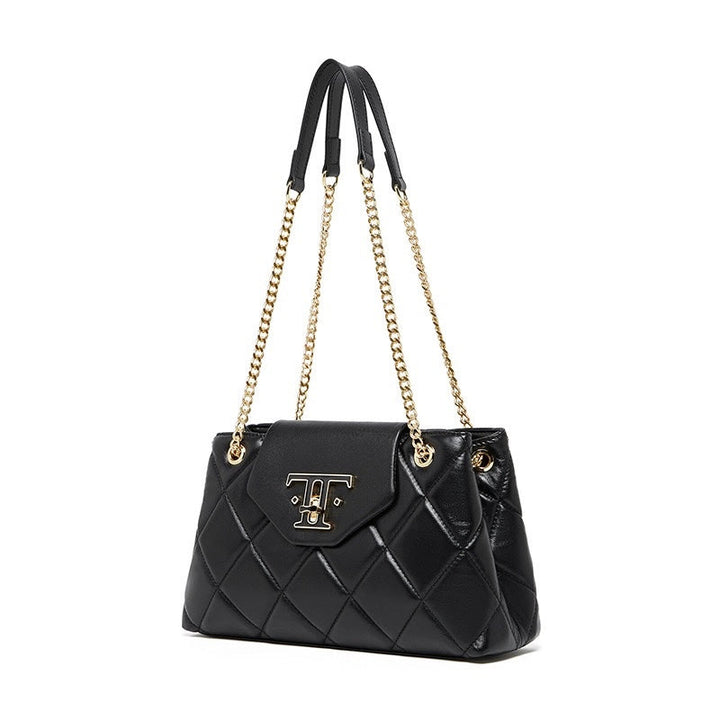 Women’s Genuine Leather Chain Shoulder Crossbody Bag in Commuter Chic Style