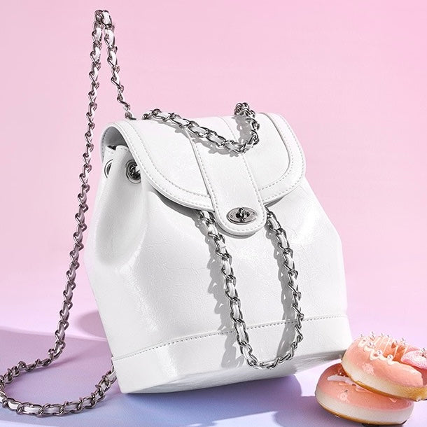 Chic Inspired Genuine Cowhide Large Capacity Backpack for Women