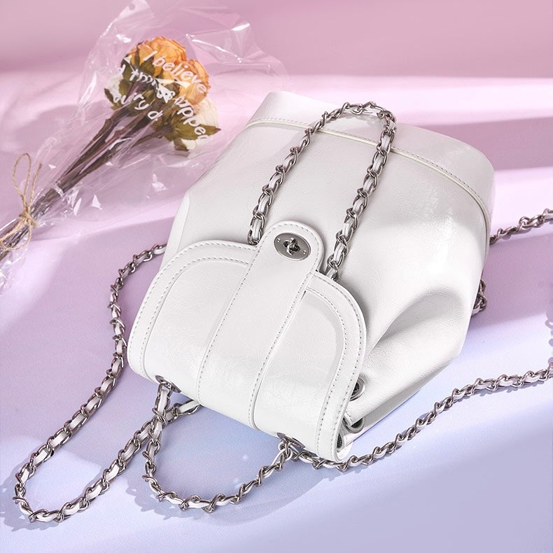 Chic Inspired Genuine Cowhide Large Capacity Backpack for Women