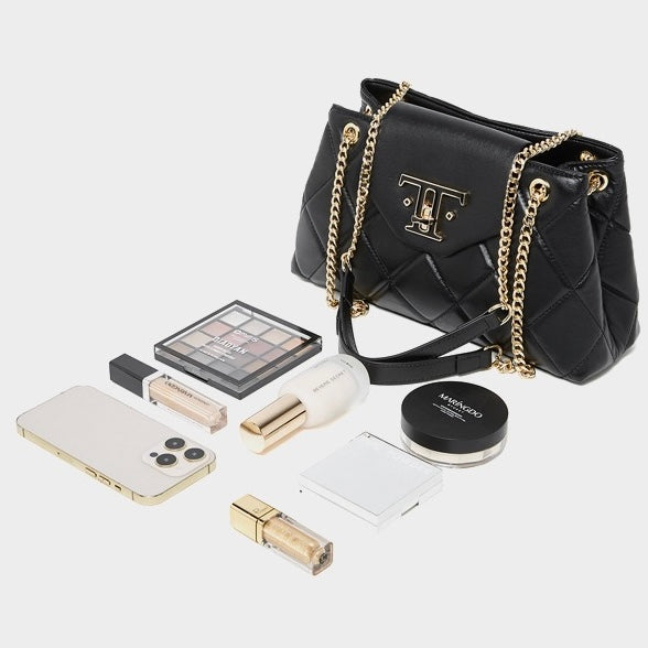 Women’s Genuine Leather Chain Shoulder Crossbody Bag in Commuter Chic Style