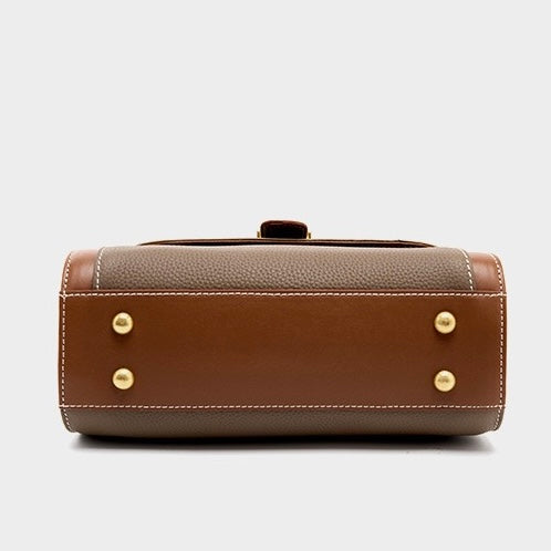 Women’s Luxe Minimalist Leather Structured Top Handle Crossbody Bag