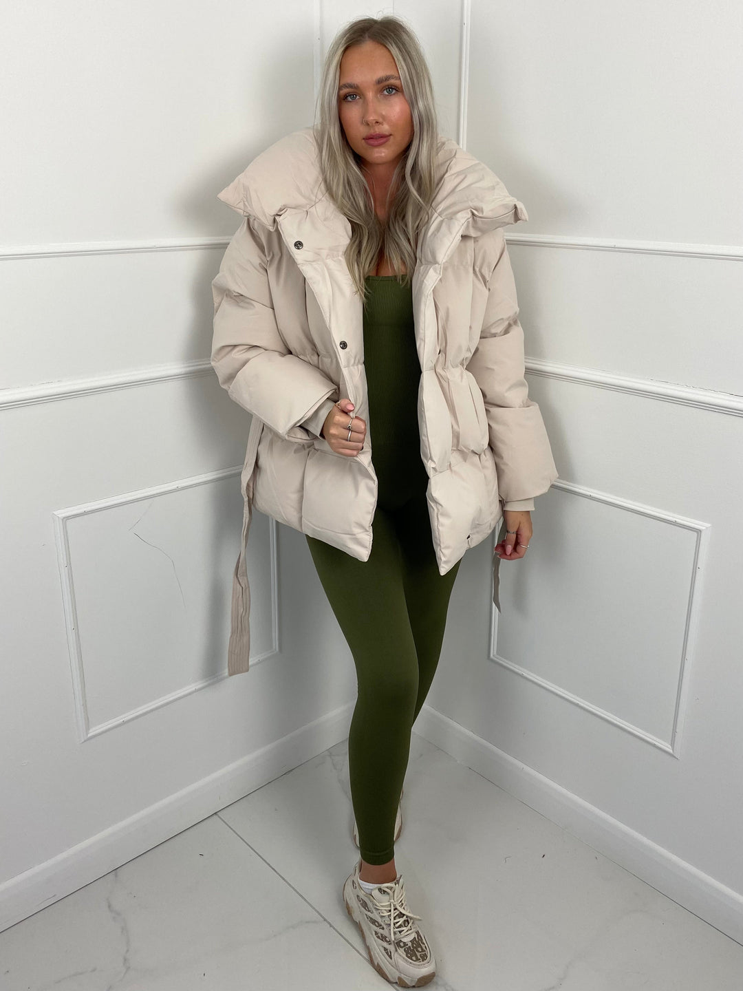 KARLY – Short Belted Puffer Jacket