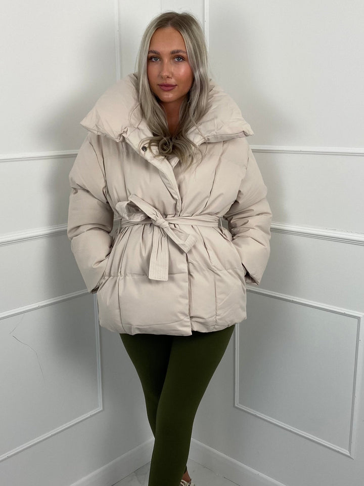 KARLY – Short Belted Puffer Jacket