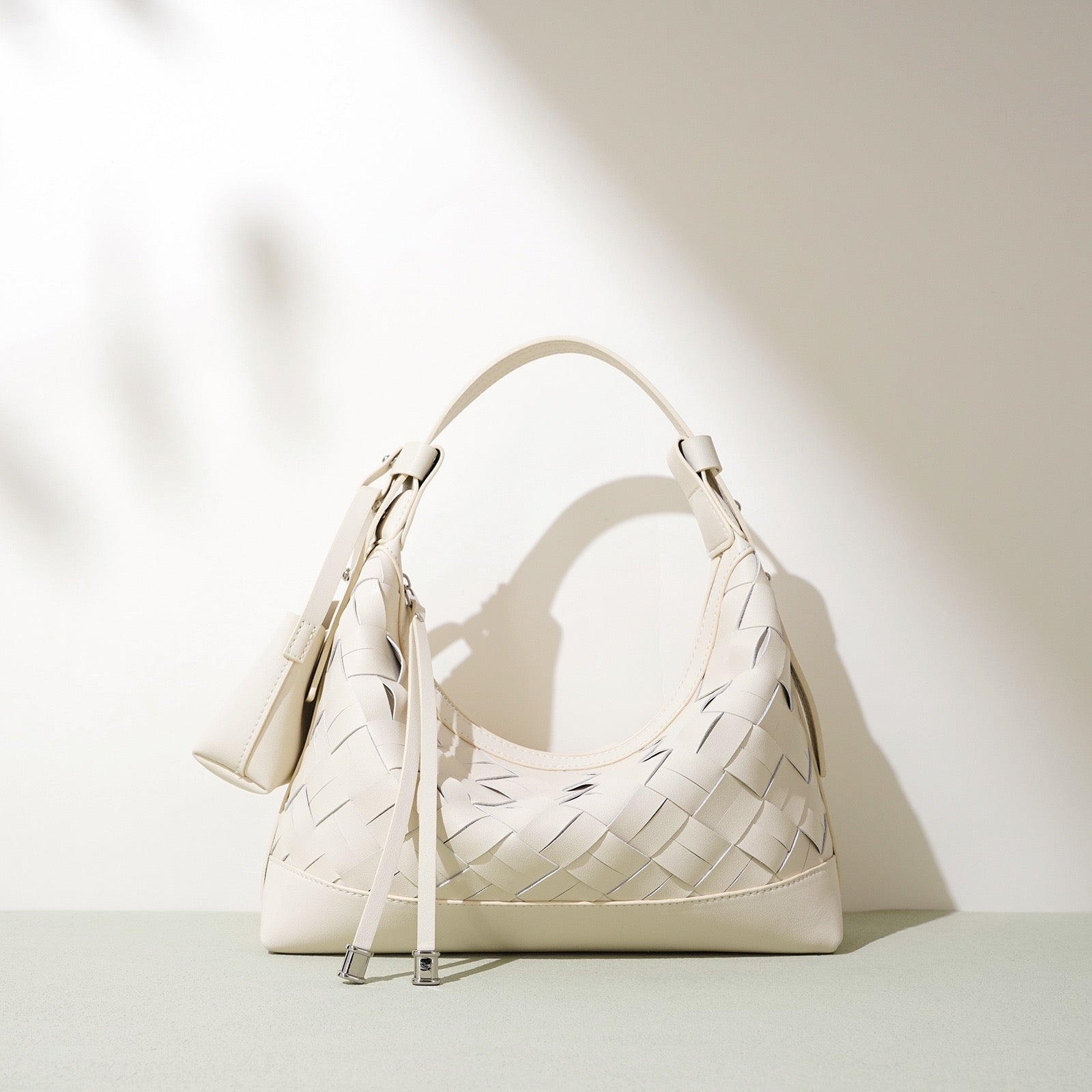 Women’s Genuine Leather Woven Dumpling Shoulder & Crossbody Bag