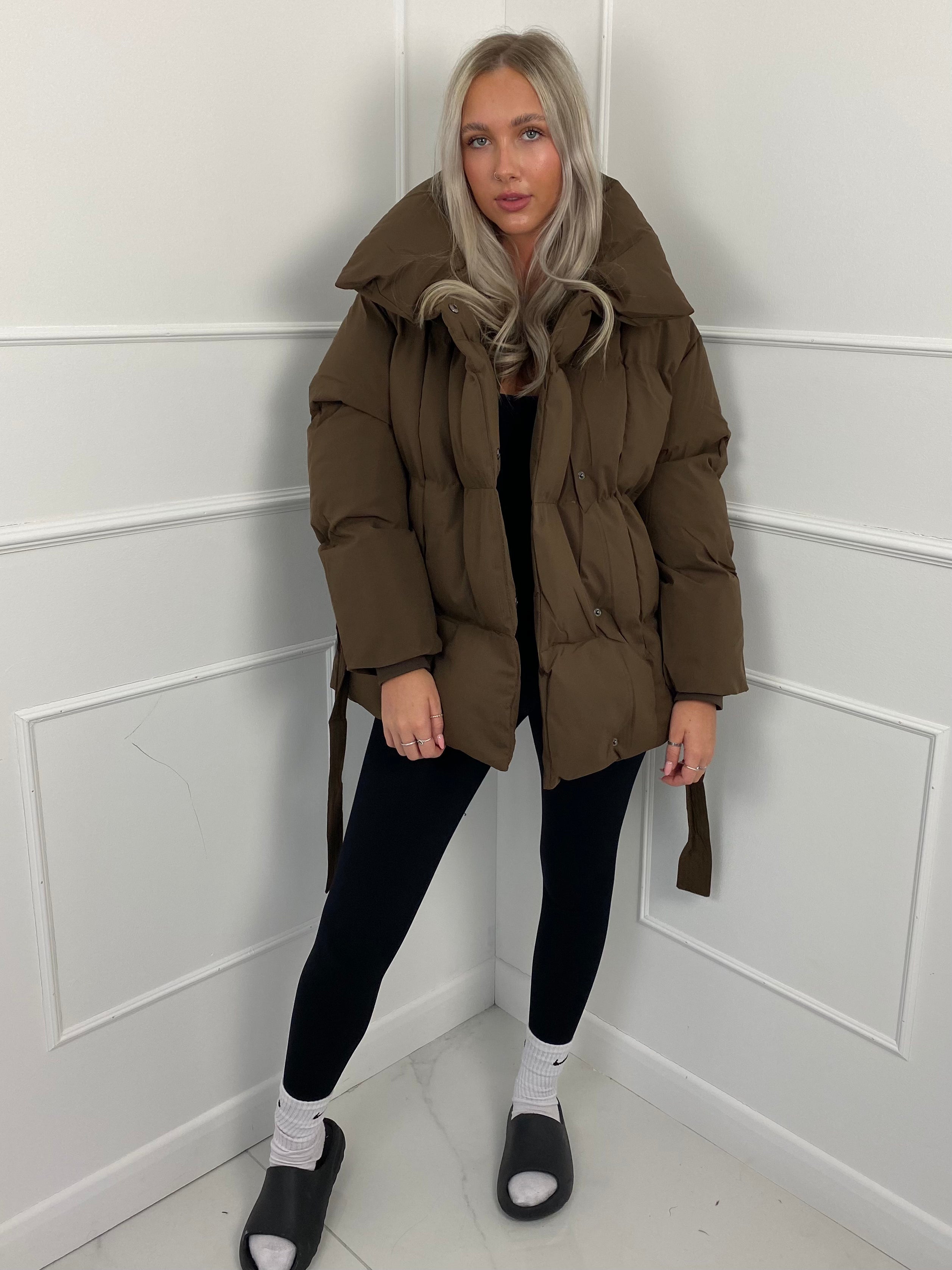 KARLY – Short Belted Puffer Jacket