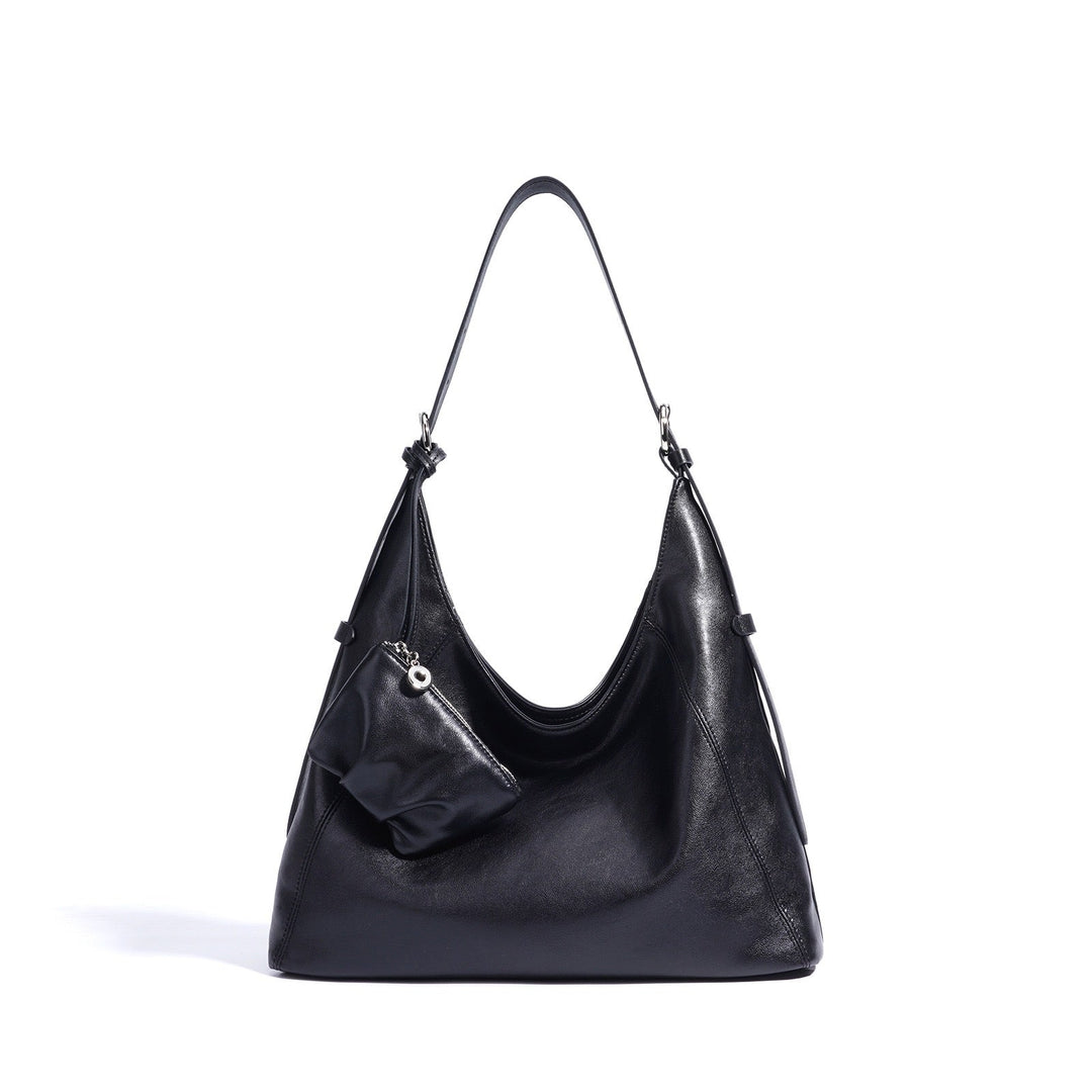 Women’s Genuine Leather Minimalist Slouchy Shoulder Bag