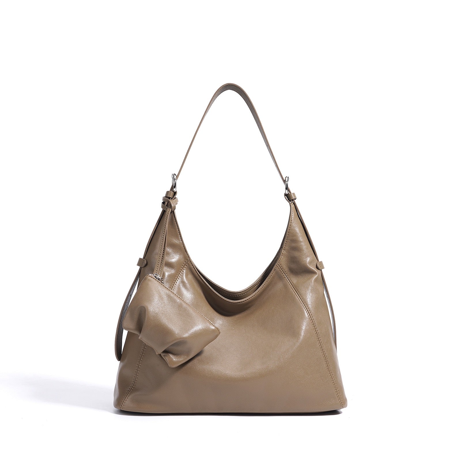 Women’s Genuine Leather Minimalist Slouchy Shoulder Bag