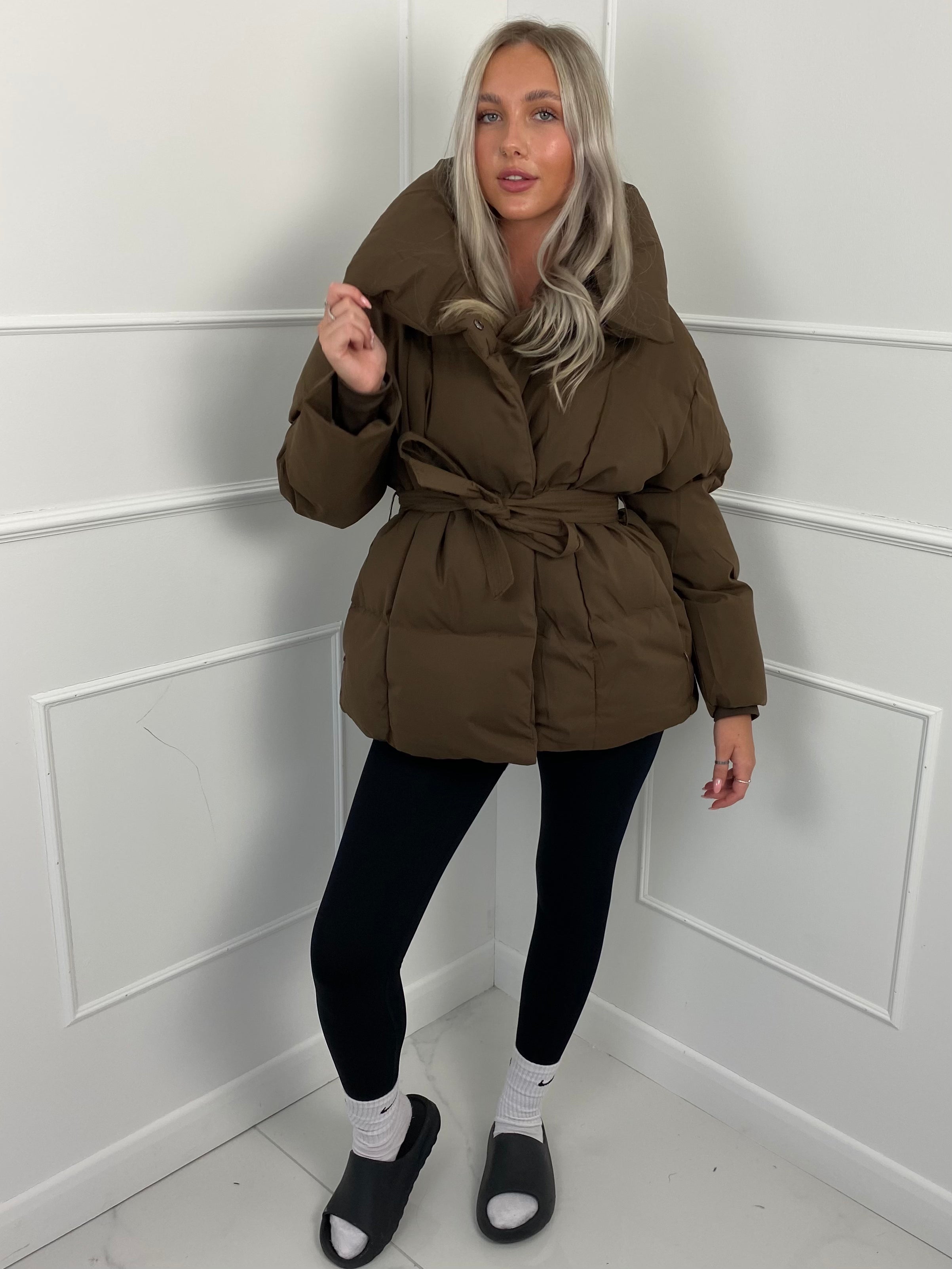 KARLY – Short Belted Puffer Jacket