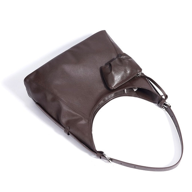 Women’s Genuine Leather Minimalist Slouchy Shoulder Bag