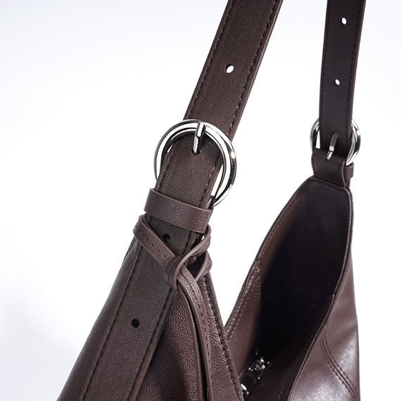 Women’s Genuine Leather Minimalist Slouchy Shoulder Bag