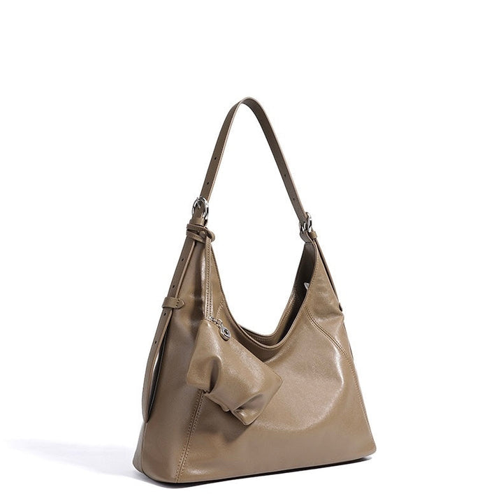 Women’s Genuine Leather Minimalist Slouchy Shoulder Bag