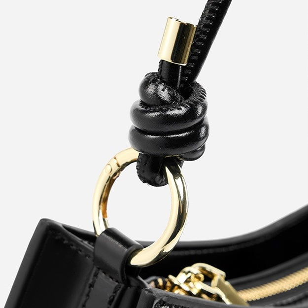 Women‘s Luxurious Genuine Leather Underarm Baguette Bag