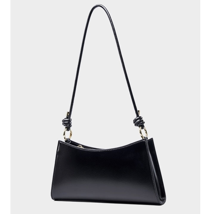 Women‘s Luxurious Genuine Leather Underarm Baguette Bag