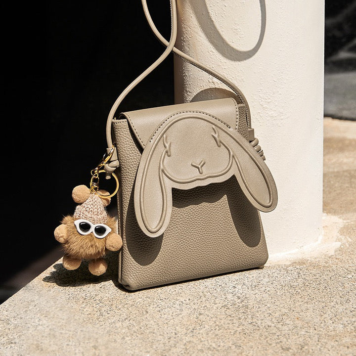 Rabbit - Inspired Women's Genuine Leather Mini Crossbody Phone Bag