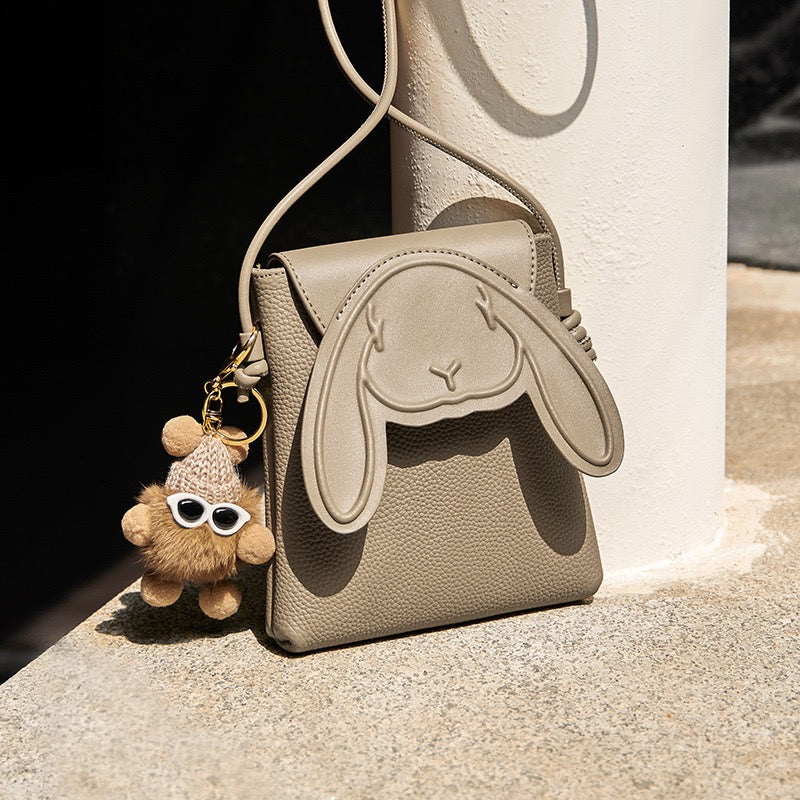 Rabbit - Inspired Women's Genuine Leather Mini Crossbody Phone Bag