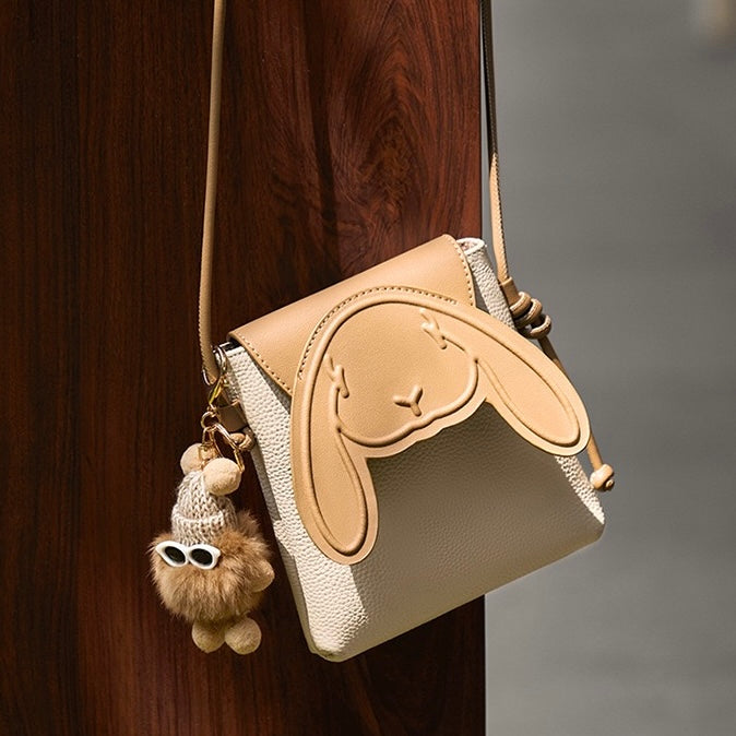 Rabbit - Inspired Women's Genuine Leather Mini Crossbody Phone Bag
