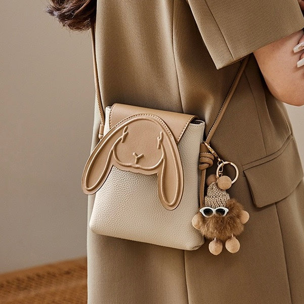 Rabbit - Inspired Women's Genuine Leather Mini Crossbody Phone Bag
